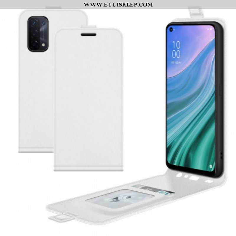 Etui Folio do Oppo A54 5G / A74 5G Skórzany Futerał Pionowa Klapa Z Efektem Skóry